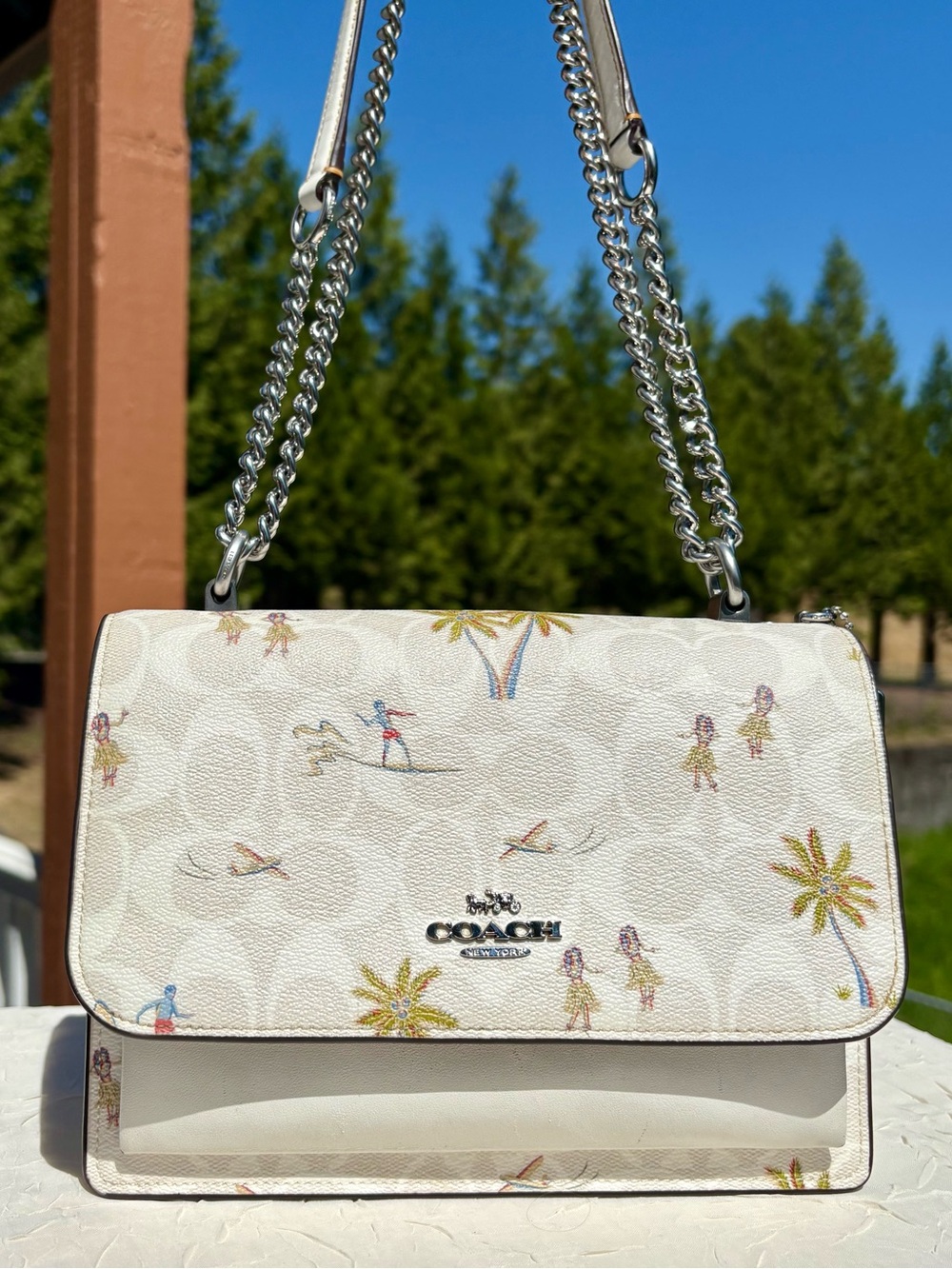 COACH Klare Shoulder Bag In Signature Canvas With Hawaiian Hula Print CJ602